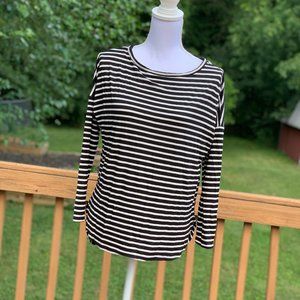 Peyton Jensen - Black and White Striped Shirt